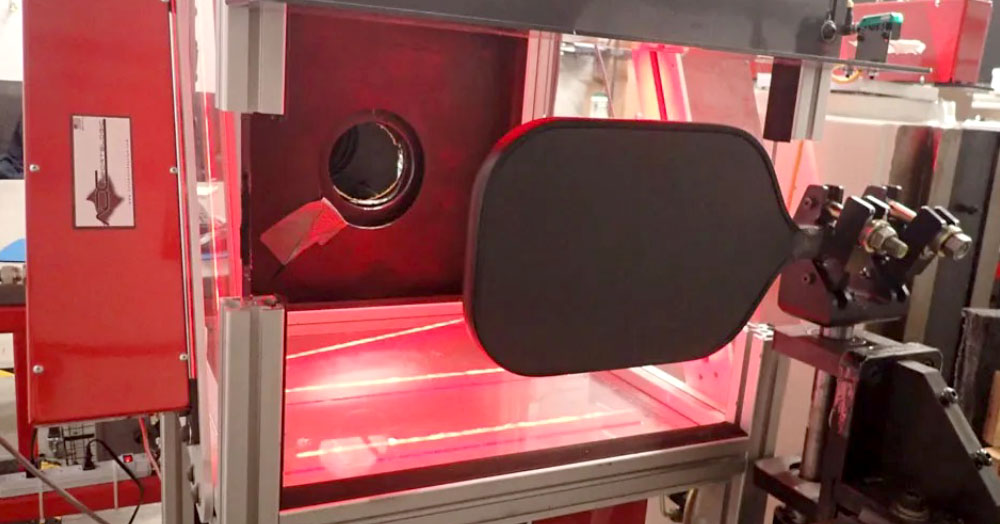Pickleball paddle being tested at Element U.S. Space and Defense laboratory