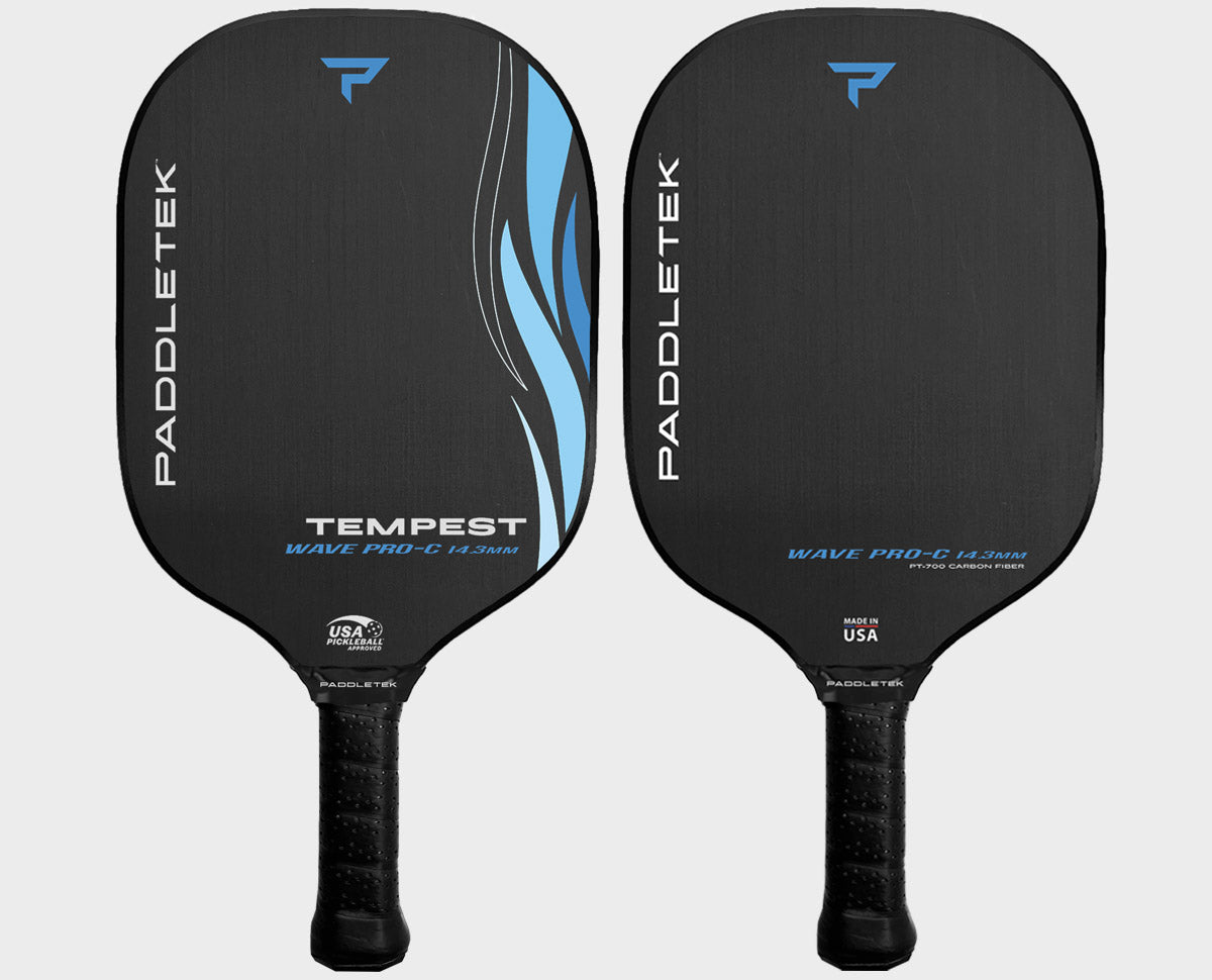 Front and Back view of Tempest Wave Pro-C 14.3 Paddle in Blue from Paddletek