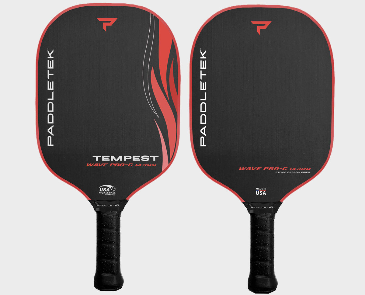 Front and Back view of Tempest Wave Pro-C 14.3 Paddle in Red from Paddletek